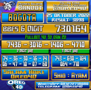 PREDIKSI TOGEL BOGOTA 25 oktober 2022