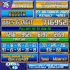 PREDIKSI TOGEL BOGOTA 27 oktober 2022