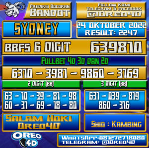 PREDIKSI TOGEL 🇦🇺 SYDNEY 🇦🇺 24 oktober 2022