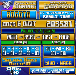 PREDIKSI TOGEL BOGOTA 02 november 2022