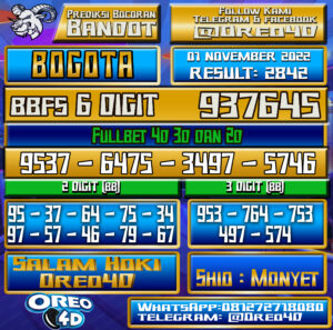 PREDIKSI TOGEL BOGOTA 01 november 2022
