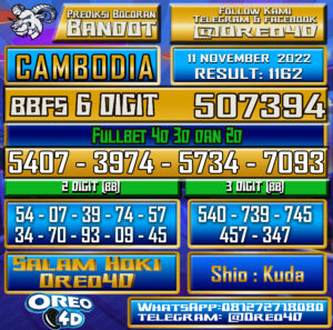 Bocoran Togel Cambodia 11 november 2022