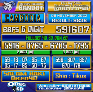 Bocoran Togel Cambodia 08 november 2022