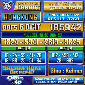 Bocoran Togel Hongkong 10 november 2022