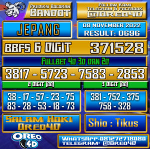 Bocoran Togel JAPAN 08 november 2022