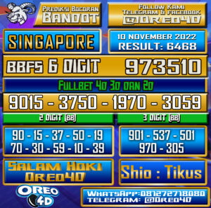 Bocoran Togel SINGAPORE 09 november 2022