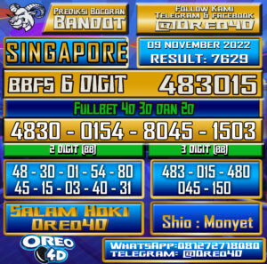 Bocoran Togel SINGAPORE 09 november 2022