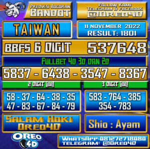 Bocoran Togel TAIWAN 11 november 2022