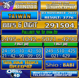 PREDIKSI TOGEL 🇹🇼 TAIWAN 🇹🇼 03 november2022
