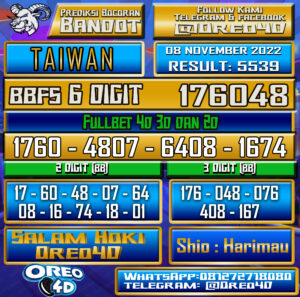 Bocoran Togel TAIWAN 08 november 2022