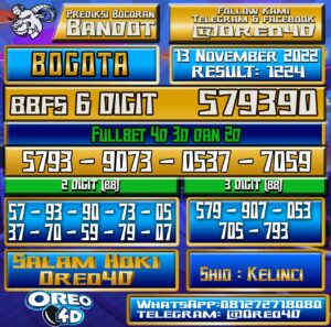 Bocoran Togel Bogota 13 november 2022