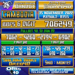 Bocoran Togel Cambodia 15 November 2022