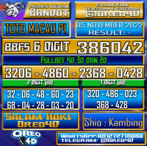 PREDIKSI TOGEL TOTO MACAU P1 05 November 2022