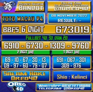 BOCORAN TOGEL TOTO MACAU P4 07 November 2022