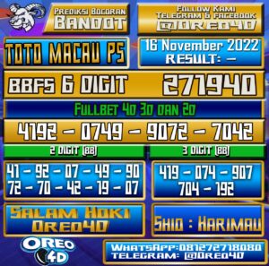 PREDIKSI TOTO MACAU P5 16 November 2022