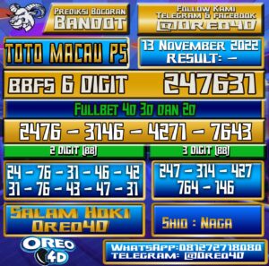 PREDIKSI TOTO MACAU P5 13 November 2022