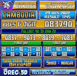 Bocoran Togel Cambodia 29 Desember 2022