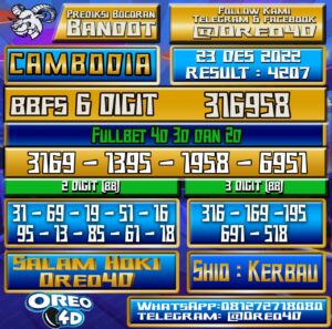 Bocoran Togel Cambodia 23 Desember 2022