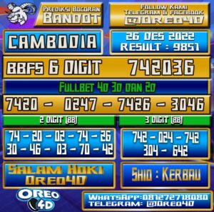 Bocoran Togel Cambodia 26 Desember 2022