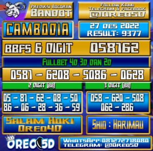 Bocoran Togel Cambodia 27 Desember 2022