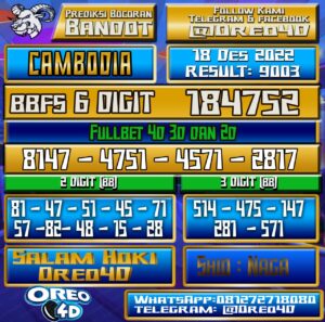 Bocoran Togel Cambodia 18 Desember 2022