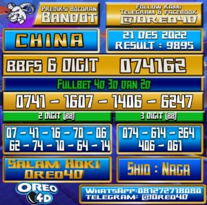 Bocoran Togel China 21 Desember 2022