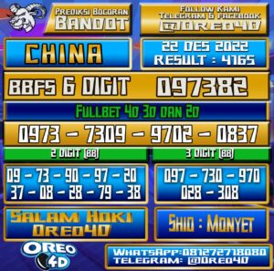 Bocoran Togel China 22 Desember 2022