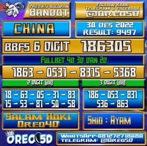 Bocoran Togel China 30 Desember 2022