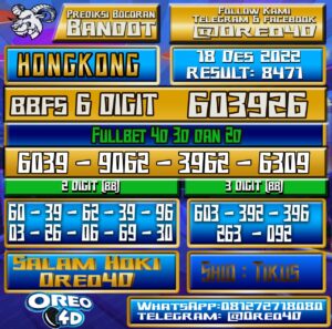 Bocoran Togel Hongkong 18 Desember 2022