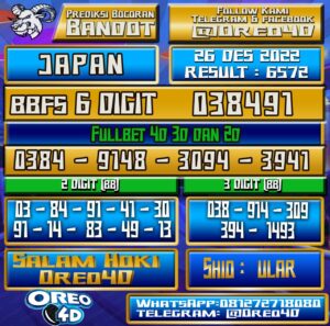 Bocoran Togel JAPAN 26 Desember 2022