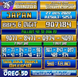 Bocoran Togel JAPAN 27 Desember 2022