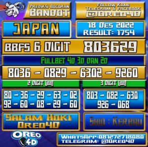 Bocoran Togel JAPAN 18 Desember 2022