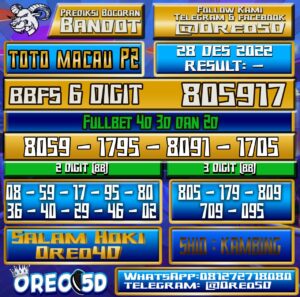 PREDIKSI TOTO MACAU P2 28 Desember 2022