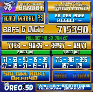 PREDIKSI TOTO MACAU P3 28 Desember 2022