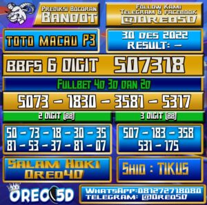 PREDIKSI TOTO MACAU P3 30 Desember 2022