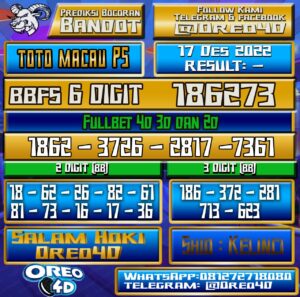 PREDIKSI  TOTO MACAU P5 17 Desember 2022