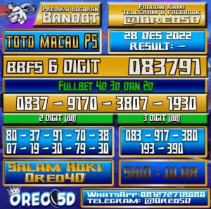 PREDIKSI TOTO MACAU P5 28 Desember 2022