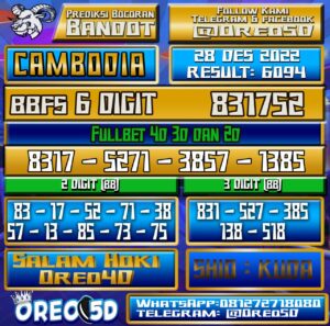 Bocoran Togel Cambodia 28 Desember 2022