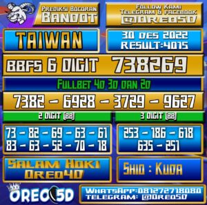 Bocoran Togel TAIWAN 30 Desember 2022