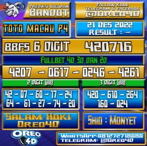 PREDIKSI TOTO MACAU P4 21 Desember 2022