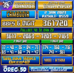 Bocoran Togel Cambodia 2 Januari 2023