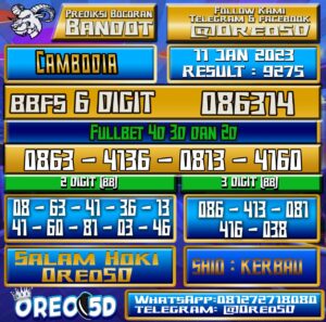 Bocoran Togel Cambodia 11 Januari 2023