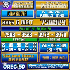 Bocoran Togel Cambodia 15 Januari 2023