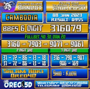 Bocoran Togel Cambodia 8 Januari 2023