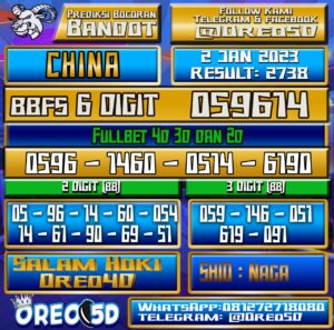 Bocoran Togel China 2 Januari 2023