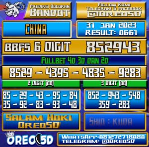 Bocoran Togel China 31 Januari 2023