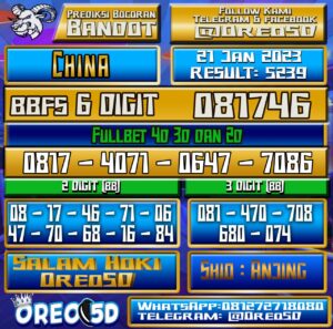 Bocoran Togel China 21 Januari 2023