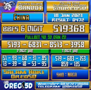 Bocoran Togel China 18 Januari 2023