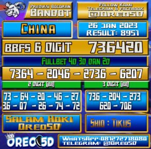 Bocoran Togel China 26 Januari 2023