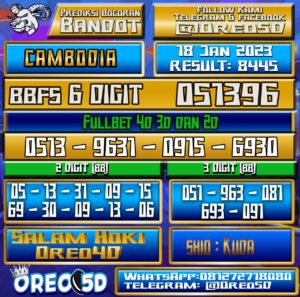 Bocoran Togel Cambodia 18 Januari 2023